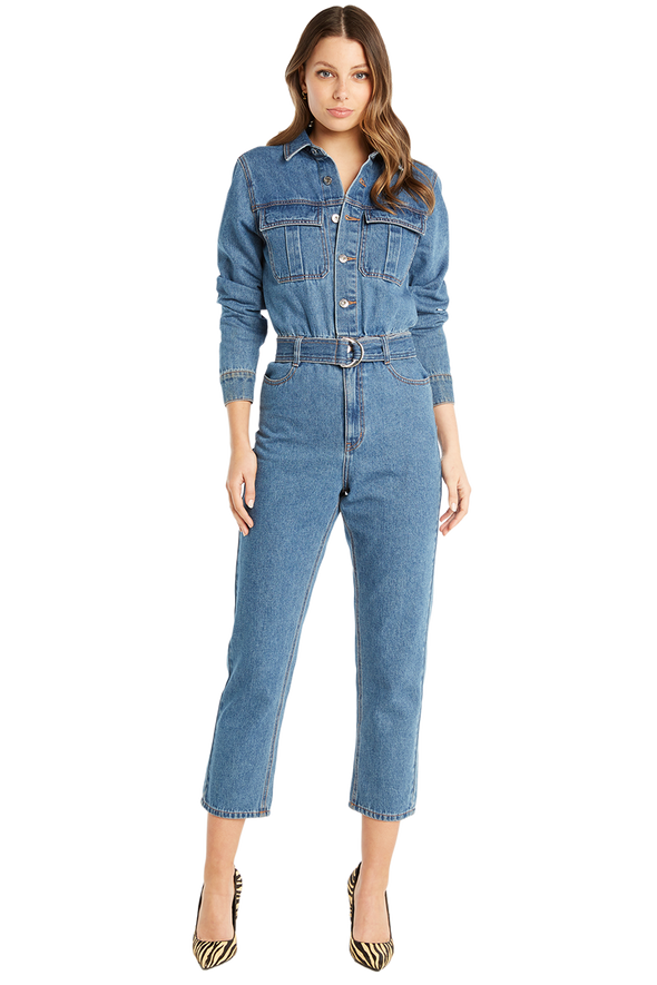 Denim Jumpsuit by Bardot