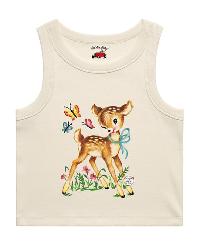 Deer & Butterflies Cropped Tank