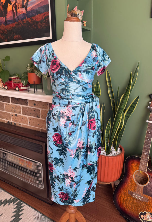 Pinup Couture Ava Blue Floral Dress Size XS