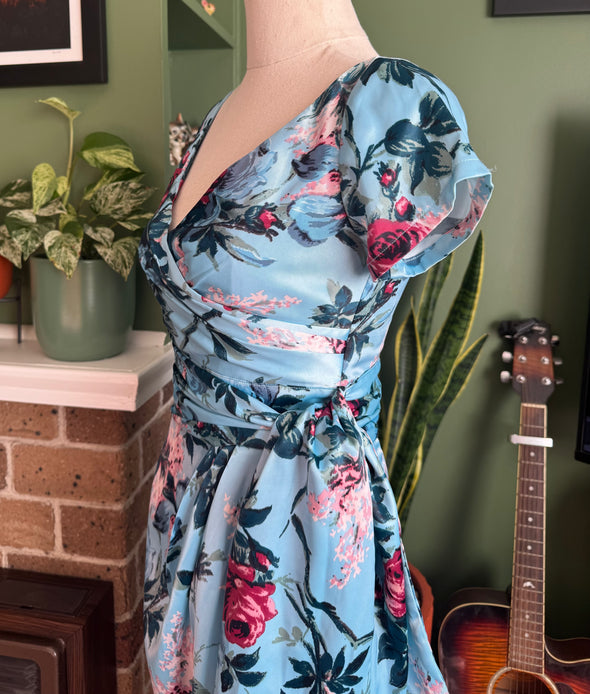 Pinup Couture Ava Blue Floral Dress Size XS