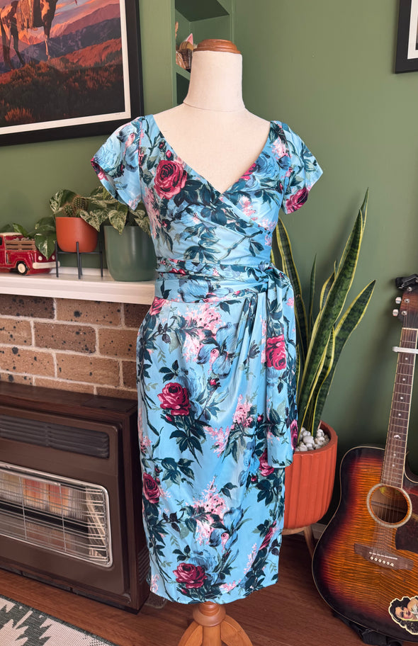 Pinup Couture Ava Blue Floral Dress Size XS