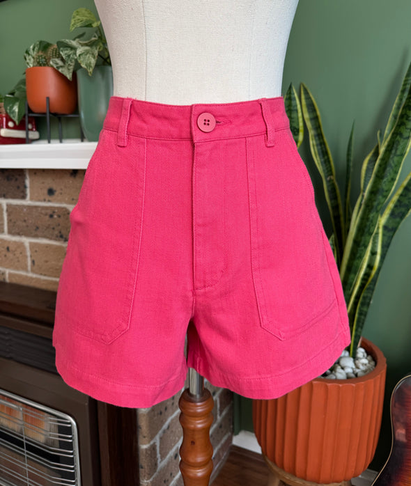 High Waisted Coral Shorts by Princess Highway