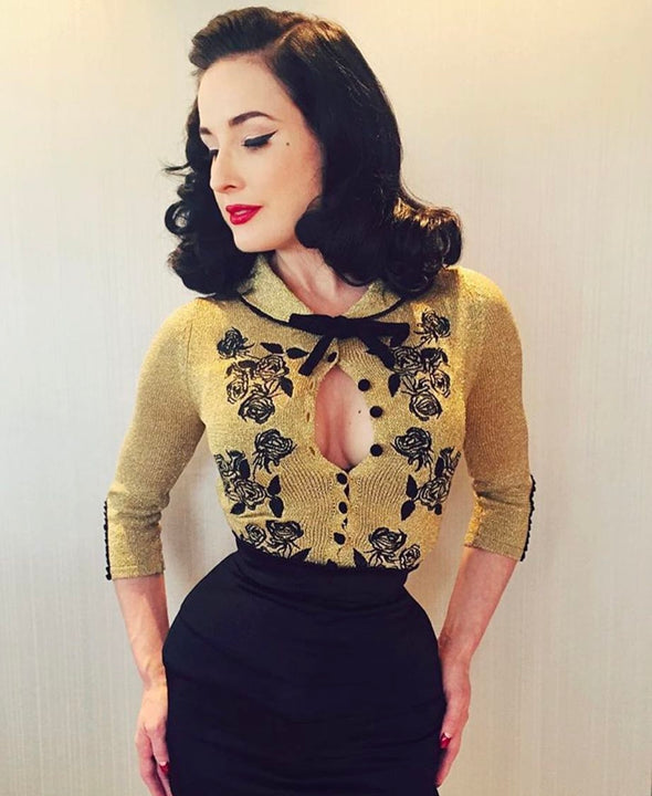 Limited Edition Gold Dita Cardigan by Wheels & Dollbaby