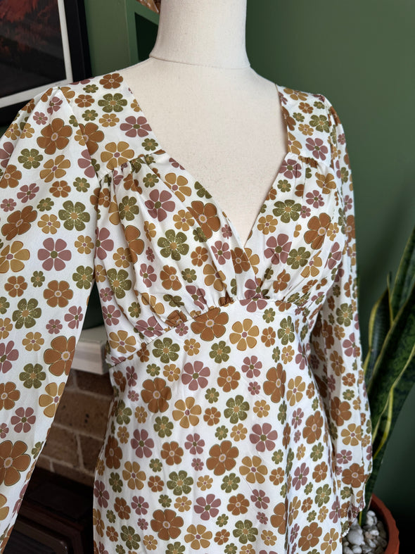 1960s Style Floral Dress Size 10