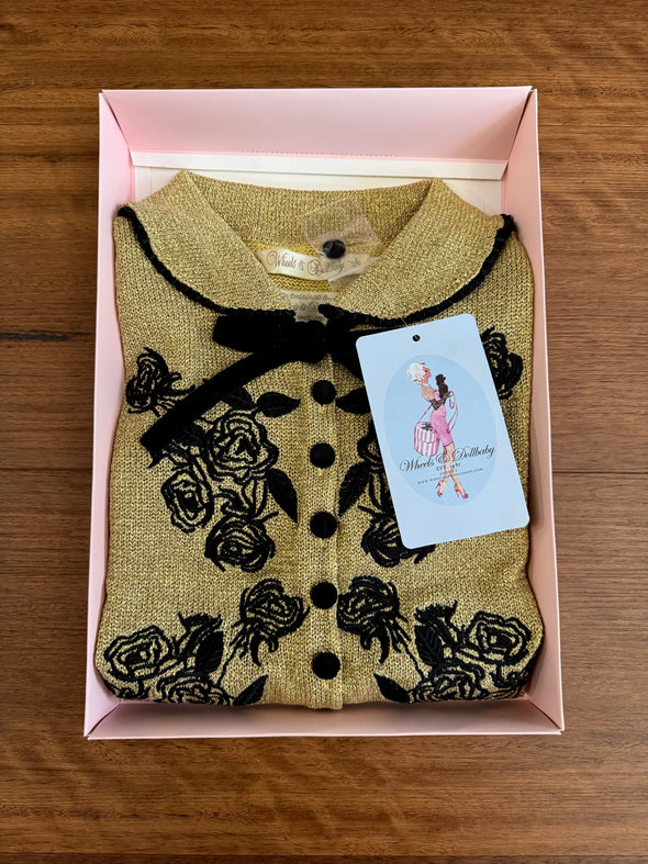 Limited Edition Gold Dita Cardigan by Wheels & Dollbaby