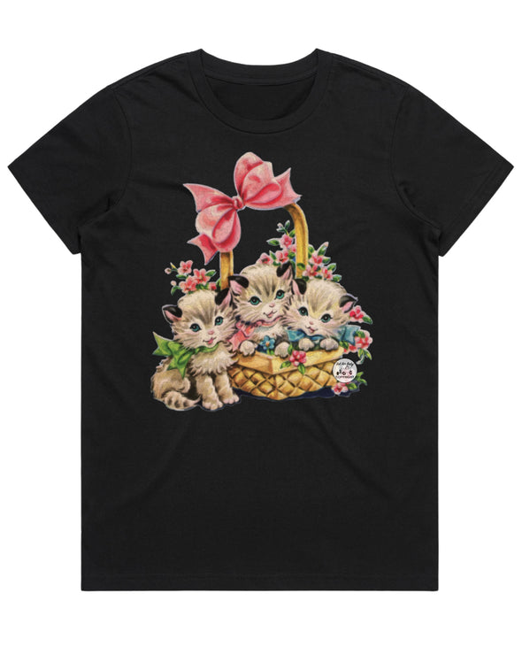 Vintage Kittens in Basket Tee