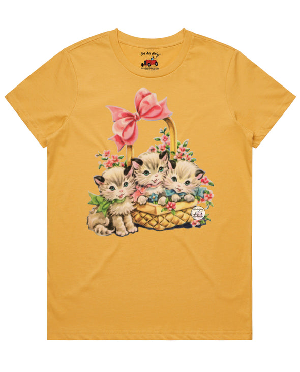 Vintage Kittens in Basket Tee