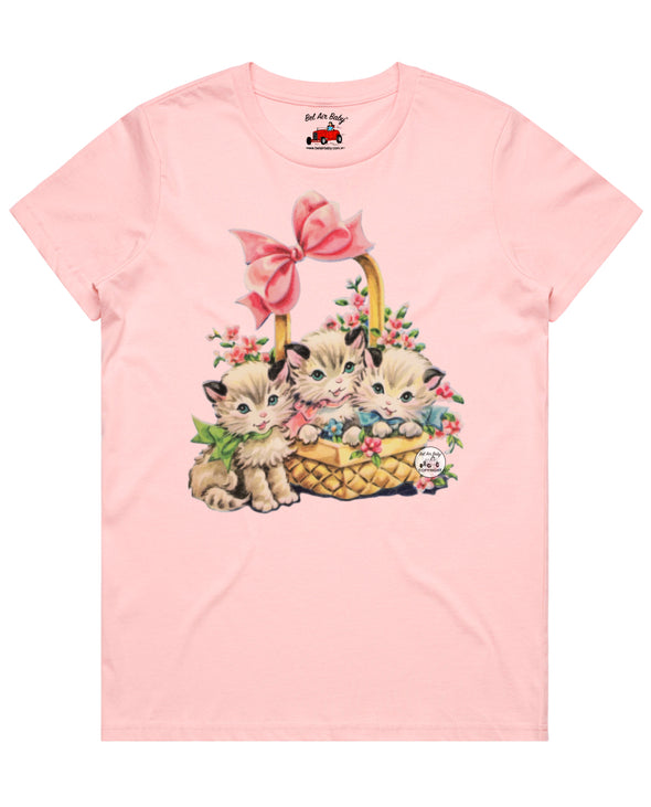 Vintage Kittens in Basket Tee