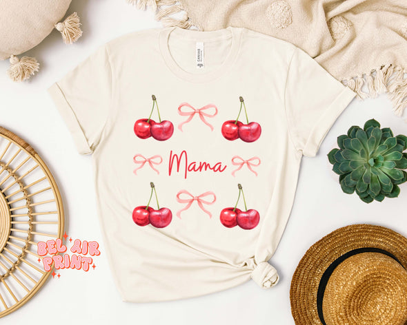 Mama Bows and Cherries Tee