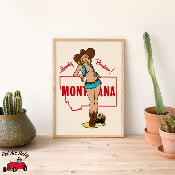 Vintage Montana Pinup Print