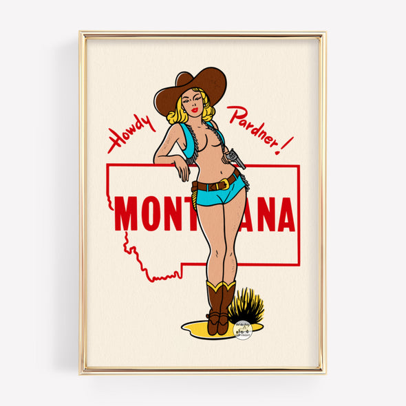 Vintage Montana Pinup Print